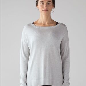lululemon athletica Light Gray Crew Neck Sweater